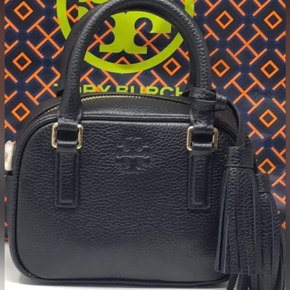 NWT Tory Burch Thea Mini Satchel  Black Leather crossbody or Top Handle